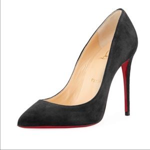 New Christian Louboutin suede 100mm pumps